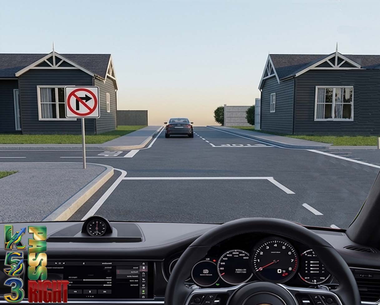 Left / Right Turn Prohibited sign example